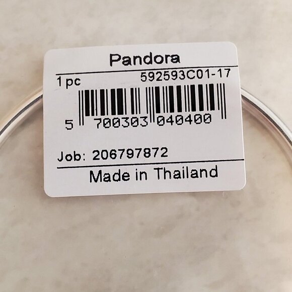Pandora bracelet  Butterfly Bangle Heart Rhinestone Size small 17 cm Silver Tone - Picture 7 of 9